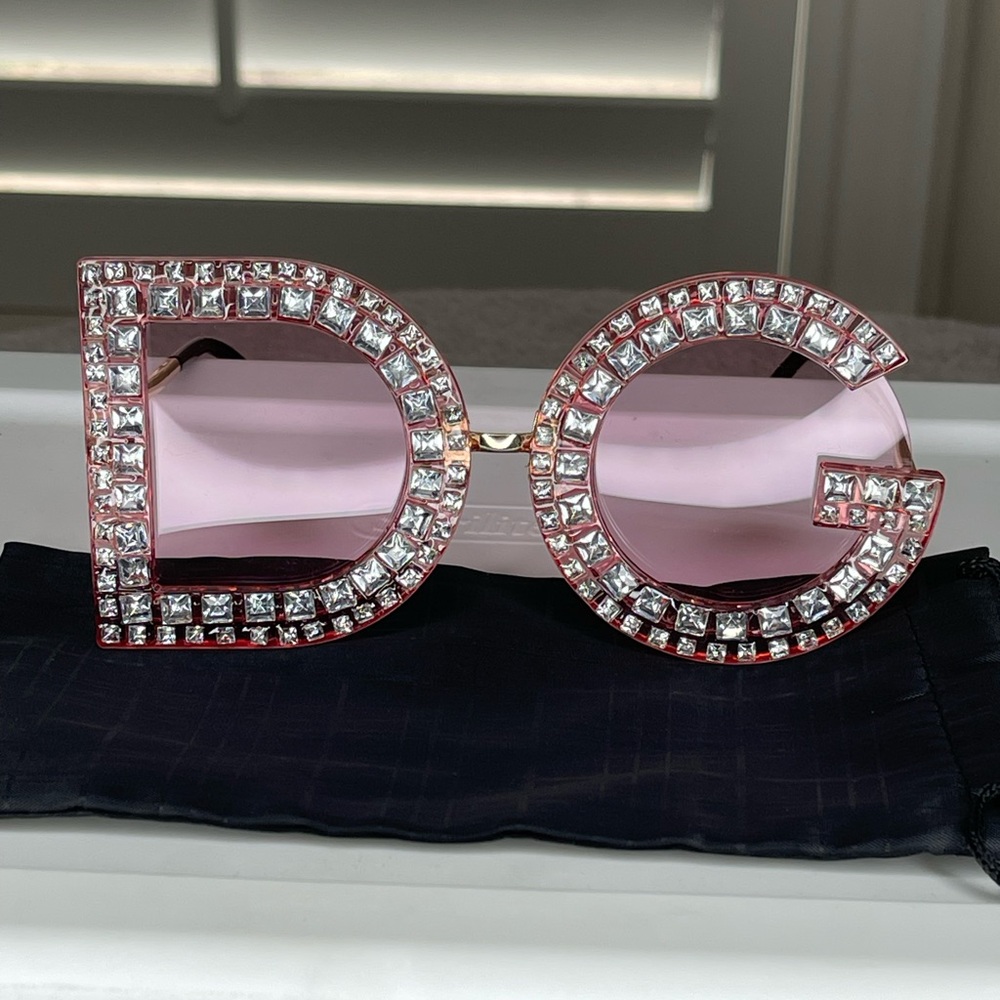 NEW DG Rhinestone Sunglasses PINK & GOLD AVAILABLE